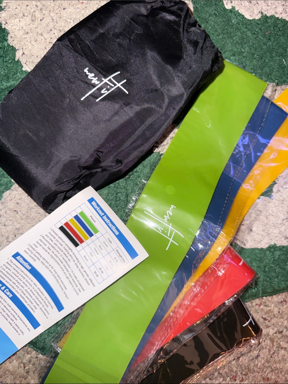Resistance Loop Bands Set with Carry Bag-Multi-Color-Quantity 5